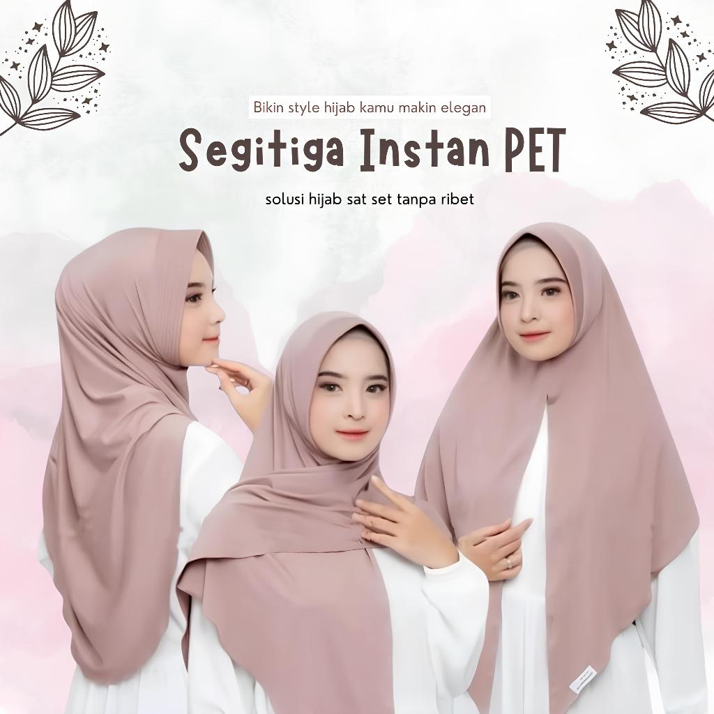 jilbab instan segitiga pet jersey premium / jilbab instan jersey /  Hijab Segitiga Instan Pet Antem 