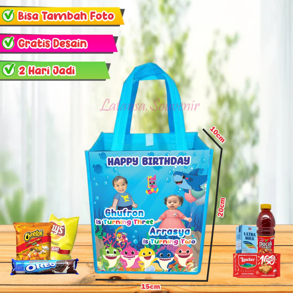 

Tas Ultah Custom /Tas Ultah Potrait Mini /Tas Ultah Karakter/Tas Ultah tema unicorn/Tas Ultah tema baby shark/ Goodie bag Custom/Goodie bag Karakter/Goodie bag Murah/ Tas ultah promo/Tas Ultah Spunbond/tas Kado Ultah/Goodie bag Promo/Goodie bag Murah