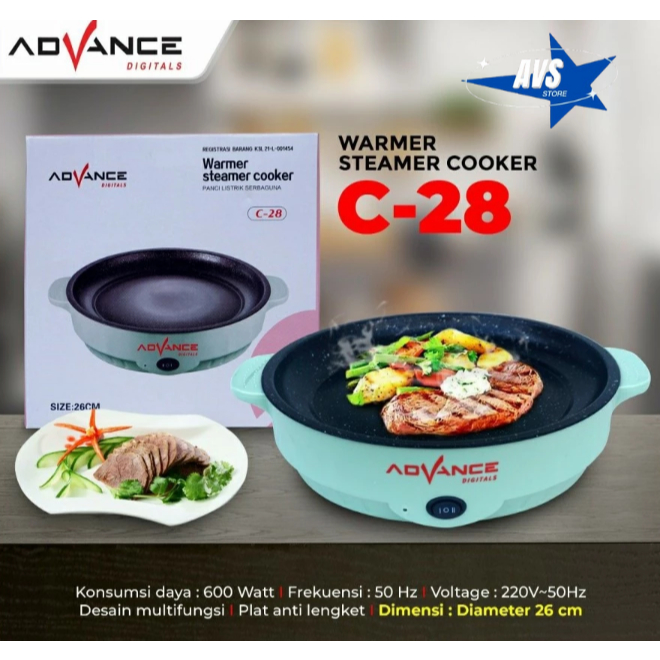 ADVANCE WARNER STEAMER COOKER / PANCI LISTRIK SERBA GUNA C 28
