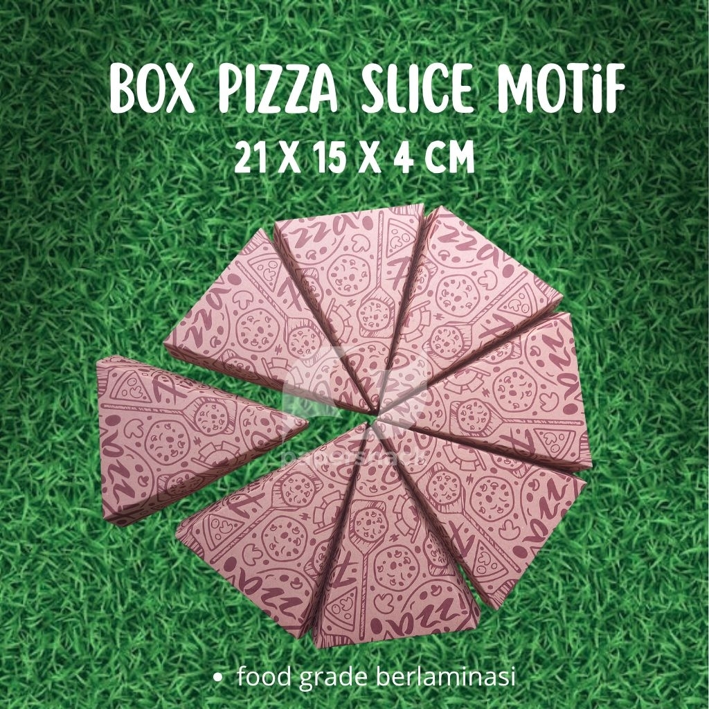 

Dus Pizza Slice Motif Berlaminasi / Box Pizza Slice / Dus Crepes / Box Pizza Kraft / Box Pizza Motif