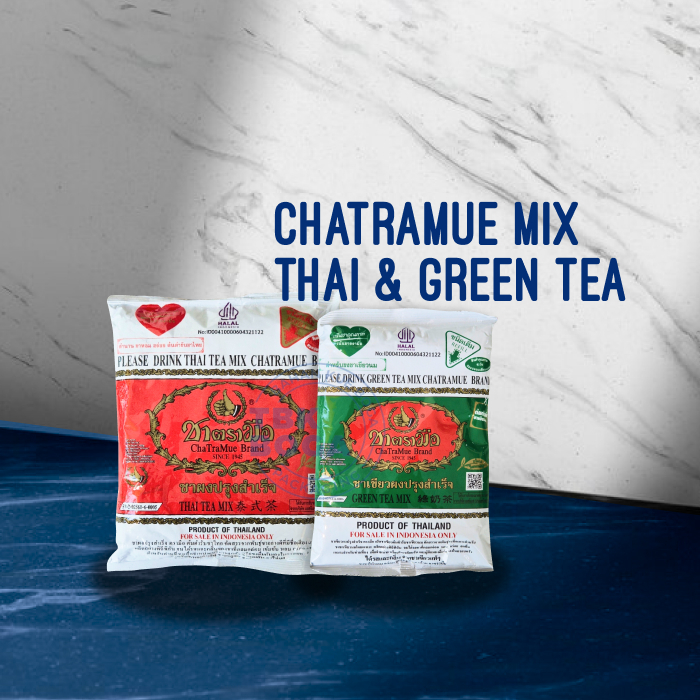 

ChaTraMue Thai Green Tea ( 200, 400 gr ) Bubuk Teh Merah Hijau Thailand Thai Mix