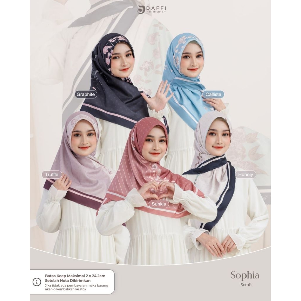 JILBAB SEGI EMPAT MOTIF SOPHIA DAFFI ORI TERBARU
