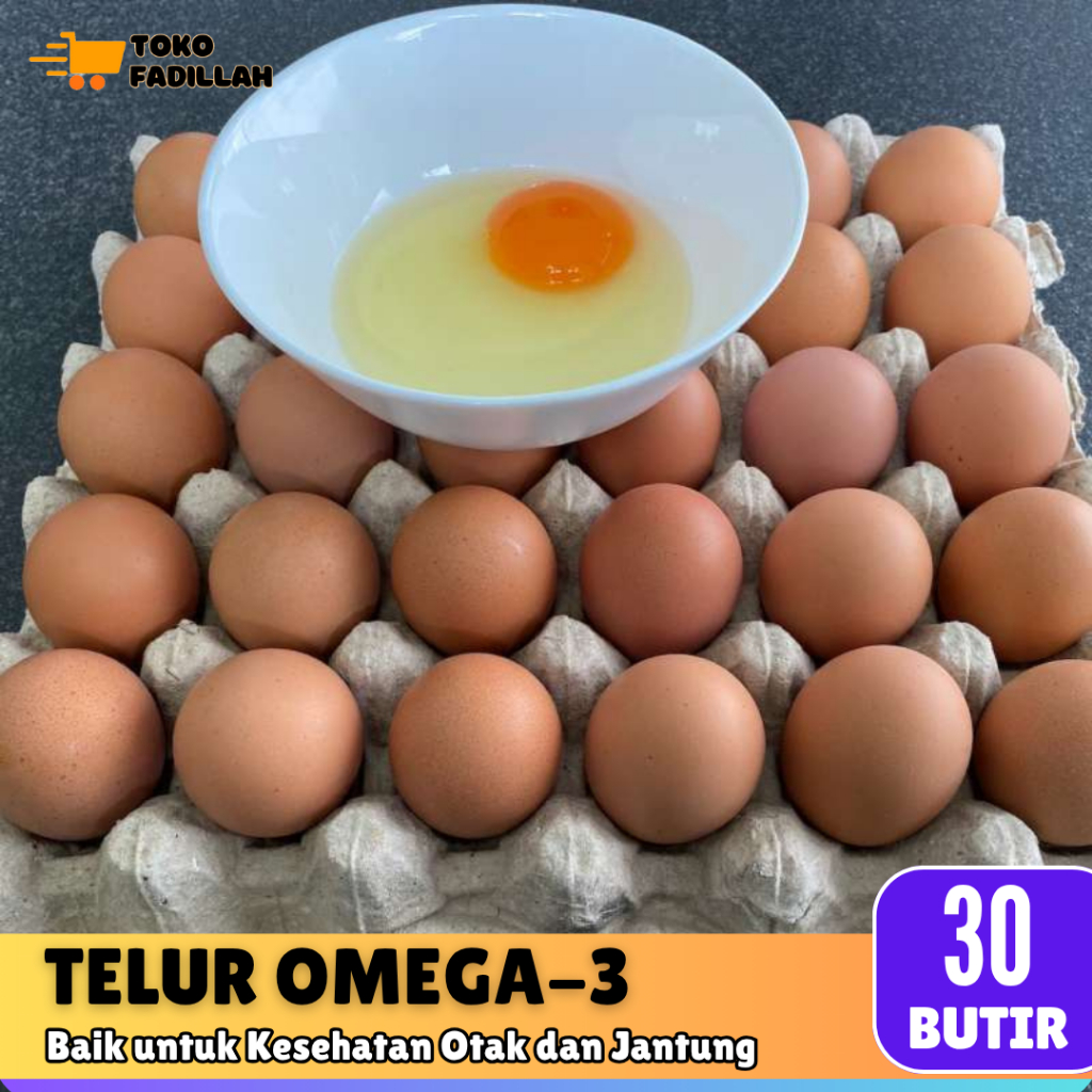 

Telur Ayam Omega-3 Grade A Bersih & Segar - 1 Piring isi 30 Butir
