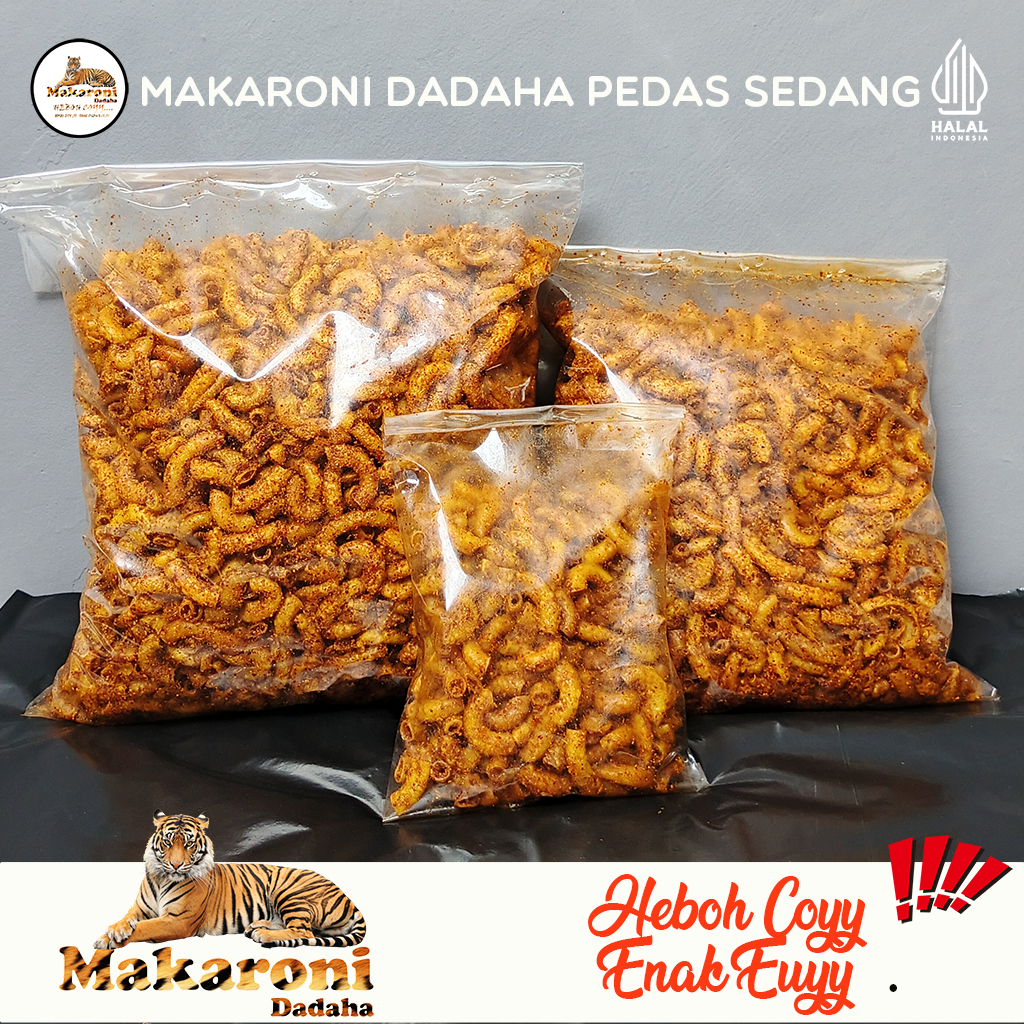 

MAKARONI DADAHA KERUPUK PEDAS GURIH LEVEL PEDAS SEDANG KEMASAN 1 KG 500 GRAM