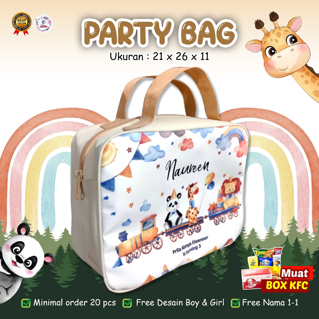 

PREMIUM MODEL PARTY BAG Tas Ultah Murah Di Bawah 15 Ribuan Tema Animal Cute Dan Bisa Custom Tema Cewek Cowok, Foto, Nama