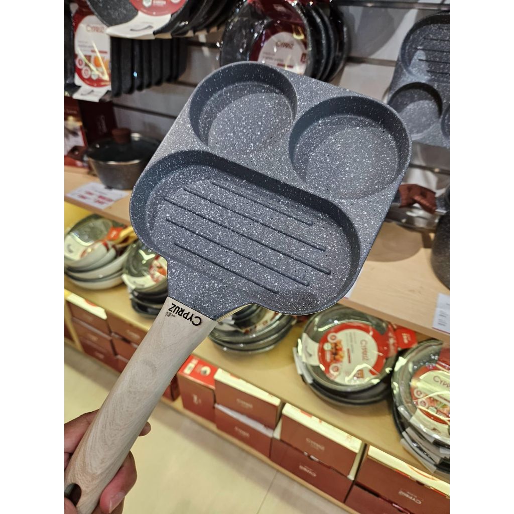 Cypruz Egg Pan Granite Diecast Wajan Telur Anti Lengket Pan Granite Diecast Wajan Telur Anti Lengket
