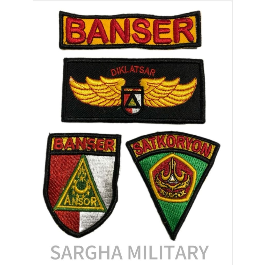 BORDIR BANSER TIMBUL BORDIR SATUAN DAN SATU SET BORDIR TIMBUL BANSER