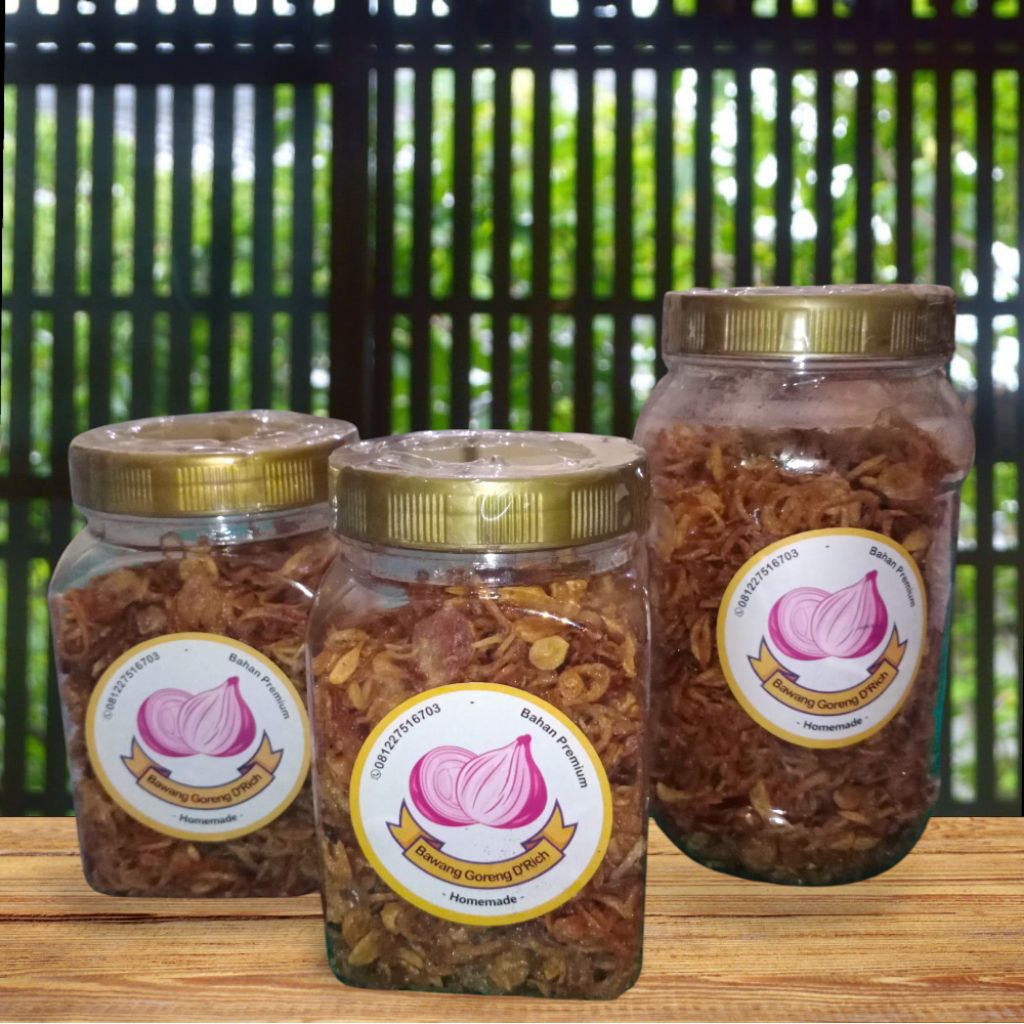 

D'RICH Bawang Goreng Asli 100% Tanpa Campuran Tepung Tanpa Pengawet isi 500ml 350ml dan 200ml