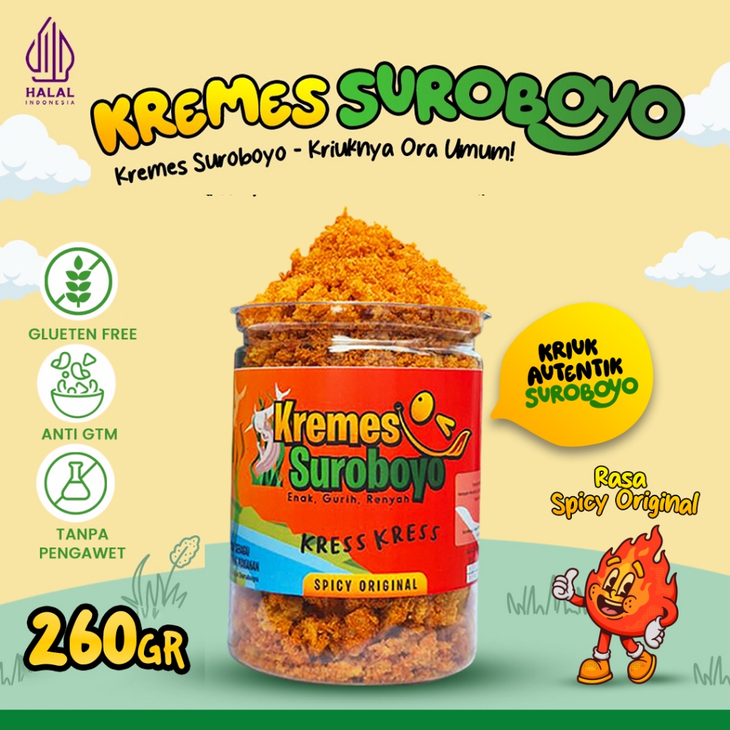 

Kremes | Kremes Spicy Original Kremes Suroboyo 260gr – Super Renyah | Tanpa Pengawet | Camilan Anak & Topping