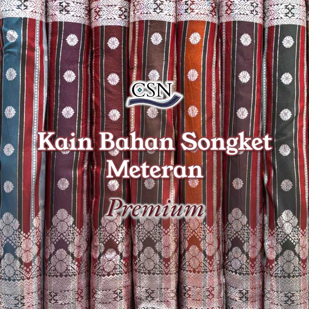 Kain Bahan Songket Riau Premium Meteran – Songket Melayu Untuk Tanjak, Sarung, Rok Wanita & Baju Pen