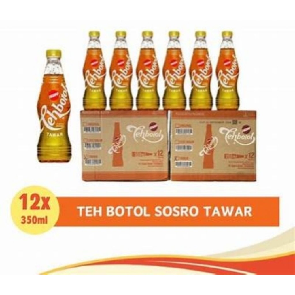 

Teh Botol Sosro Pet 350ml Tawar Aseptic 1dus isi 12pcs