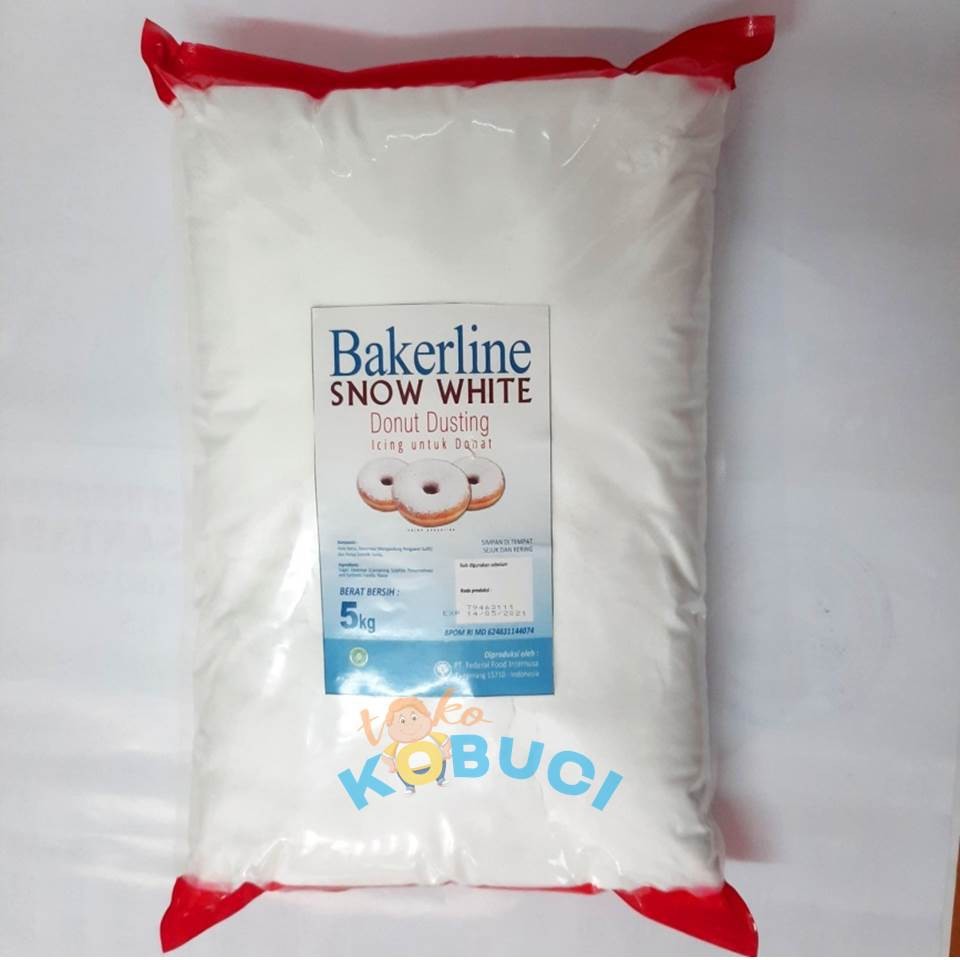 

[oddsolshop] pekanbaru/Bakerline Snow White Donut Dusting Icing Gula Donat 5KG Bahan Kue Donut Mix