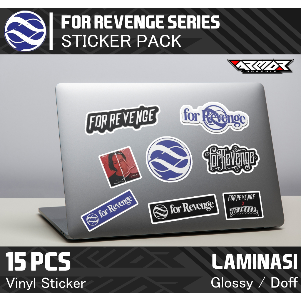 

15pcs Sticker Pack FOR REVENGE SERIES Premium Waterproof Aesthetic, untuk Laptop, Motor, dan Helm ArmorGraphix 3