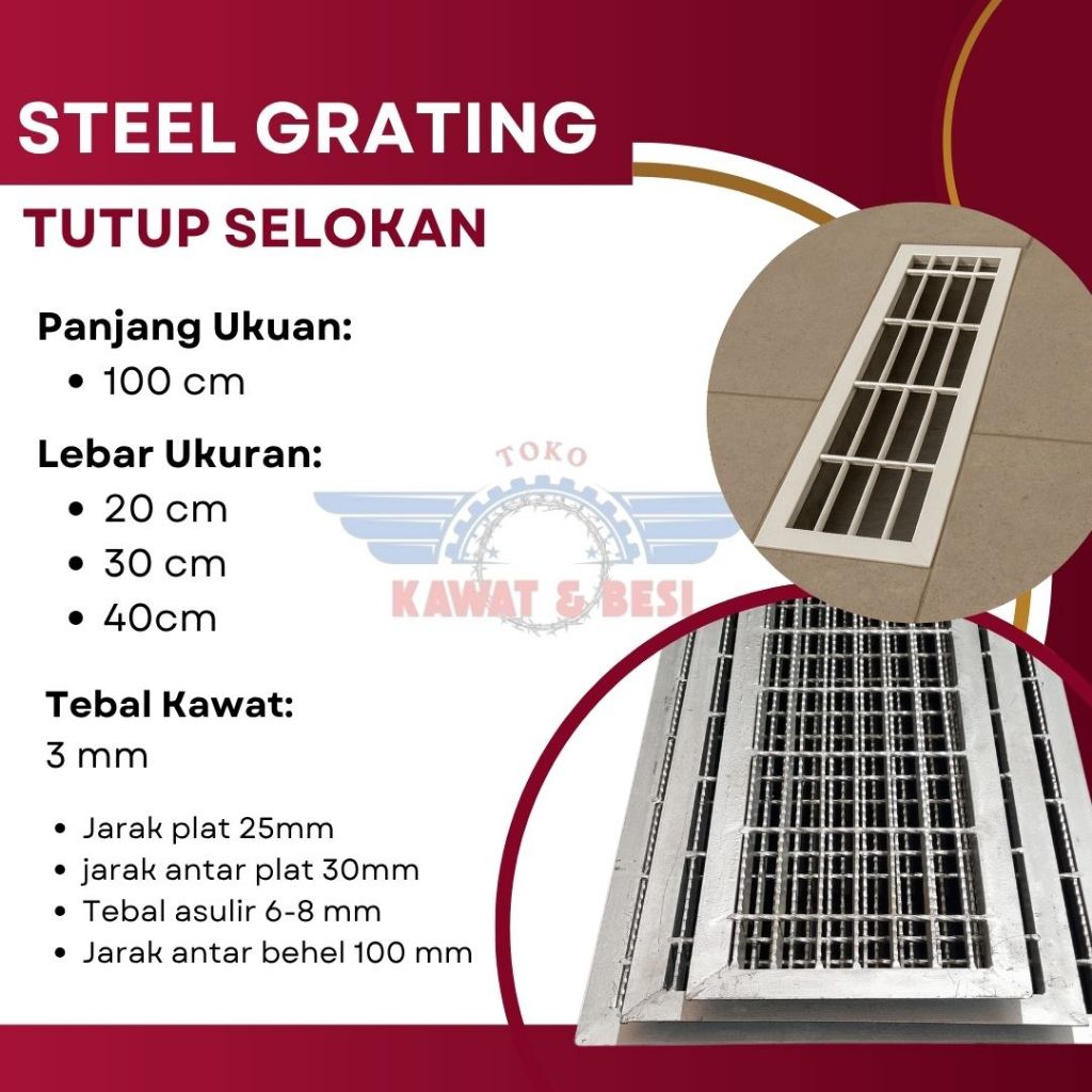 Steel Grating Penutup Selokan/Got