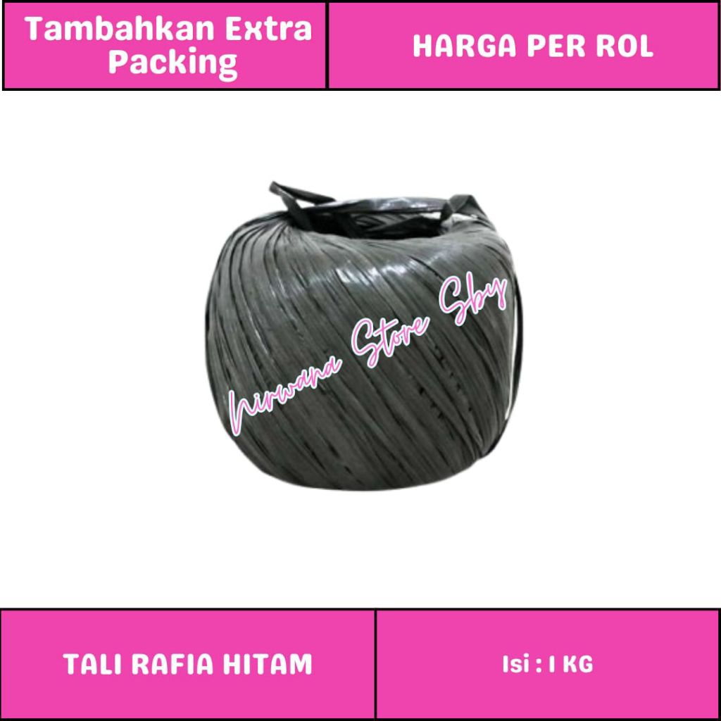 

Tali Rafia Hitam 1kg / 1000 gram / Rumput Jepang Hitam