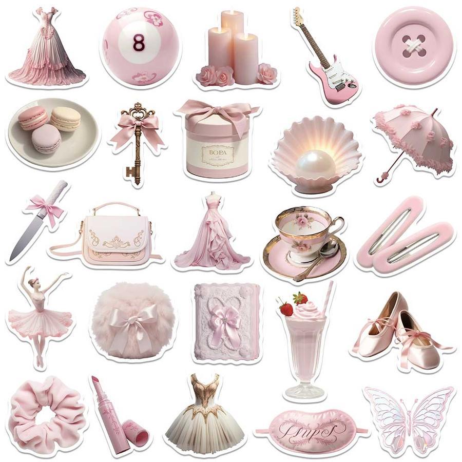 

Stiker Lucu Pink Aesthetic Isi 50 Pcs Sticker Tempel Berperekat Vinyl Waterproof Tempel Di Laptop