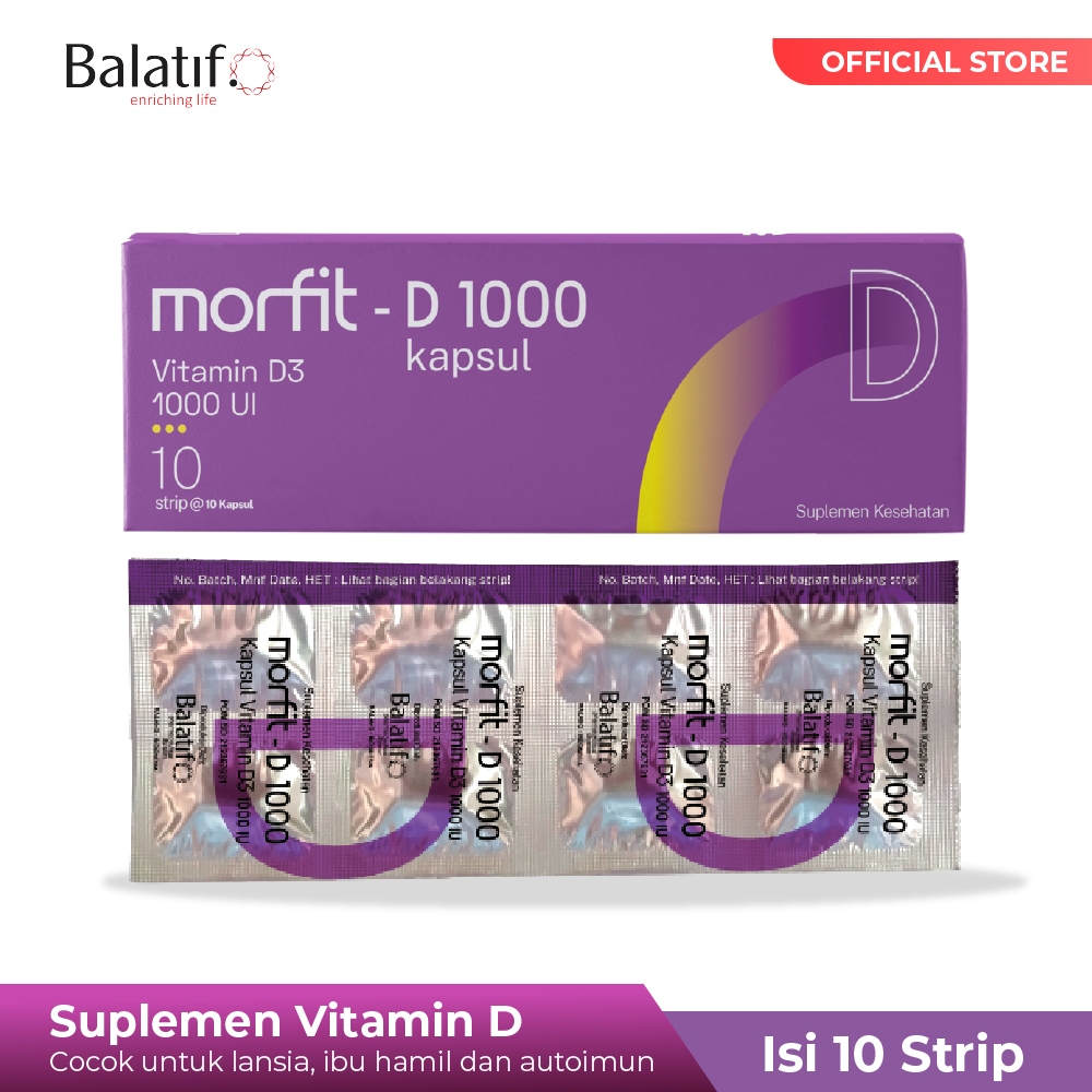 Morfit D 1000 IU - Suplemen Vitamin D3 1000 IU Cocok untuk Ibu Hamil, Lansia, Autoimun