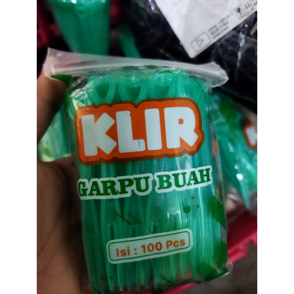 Klir Garpu Buah / Garpu Buah Plastik isi - 100pcs