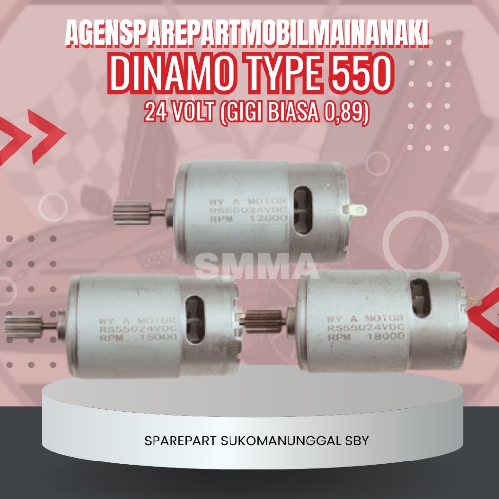 SMMA || DINAMO RS550 TIPE BESAR 24V 24VOLT UNTUK MOBIL MOTOR MAINAN AKI ANAK
