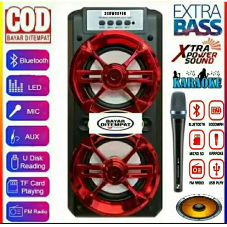 Speaker SUBWOOFER Km-7801 Speaker Subwoofer aktif Super Basss 8.8inc Subwoofer aktif Gratis Microsof