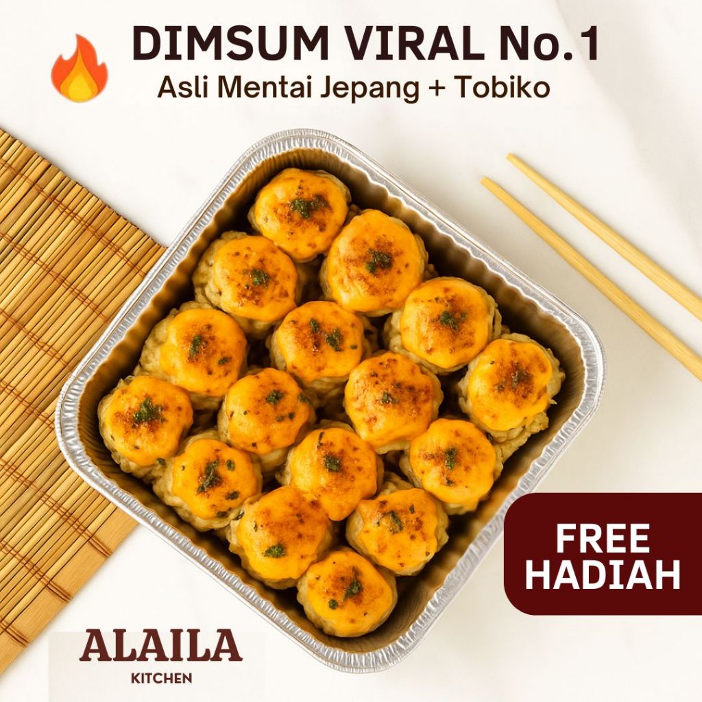 

DIMSUM MENTAI VIRAL No.1 – Family Size 16 PCS | Mentai Jepang + Tobiko | FREE Hadiah – Alaila Kitchen