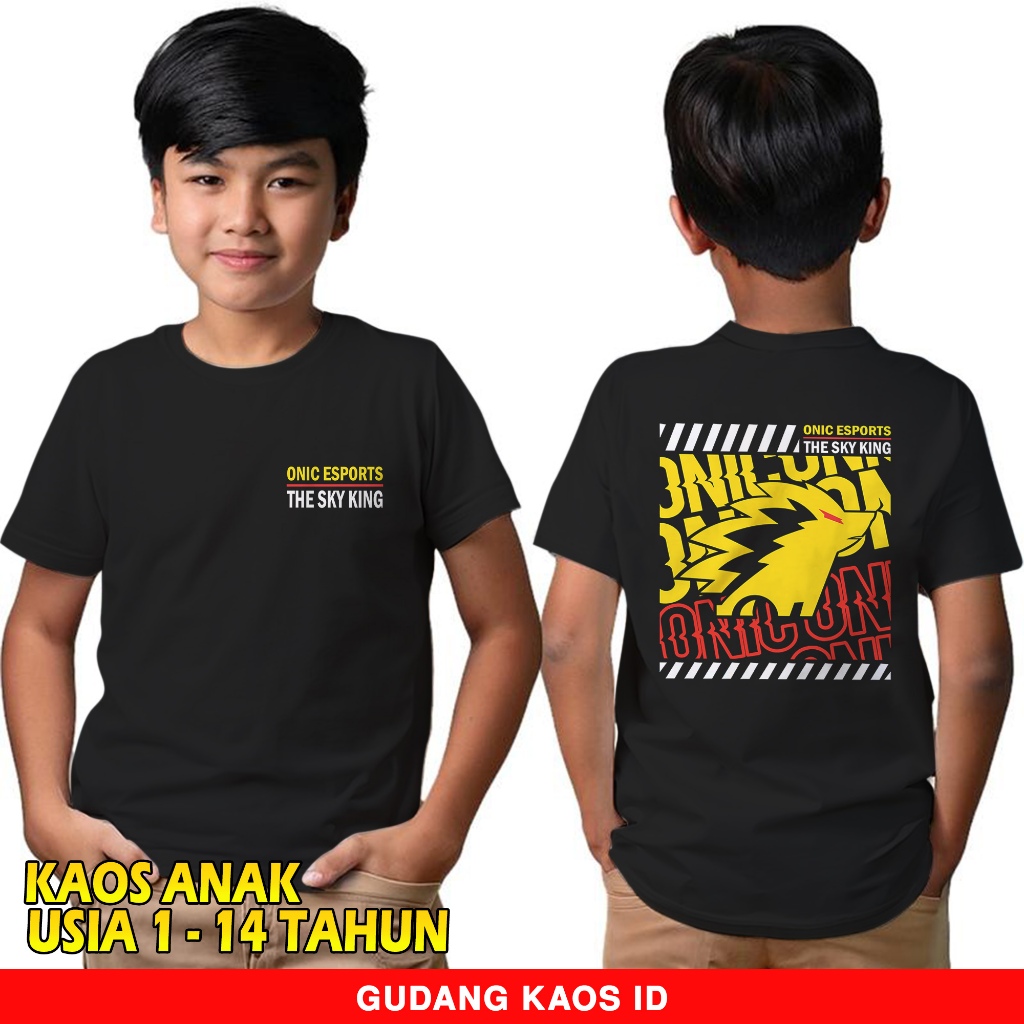 Gudang Kaos Onic Esports 4 - Baju Anak Usia 1-14 Tahun - Kaos Logo Onic Terbaru - Kaos Streetwear Ga