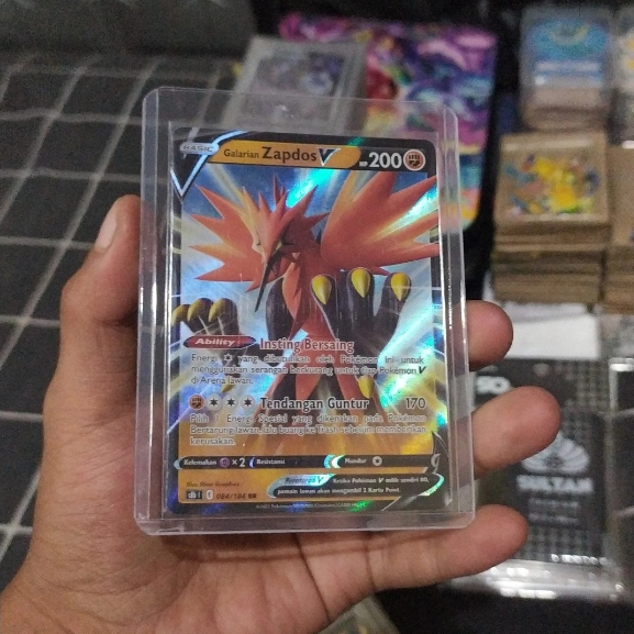 ( Habis ) Kartu Pokemon ID Galarian Zapdos V - Vmax Klimaks S8b 084/184 RR