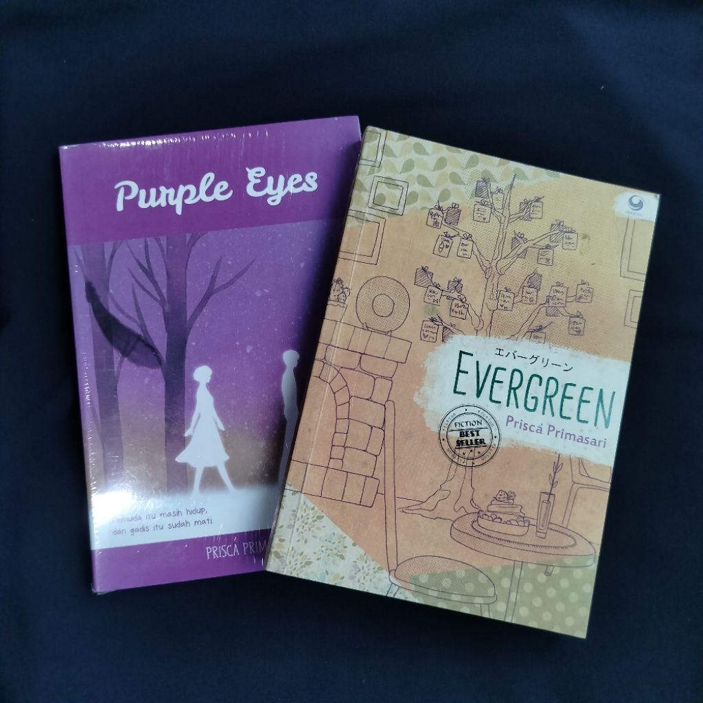 set novel Prisca Primasari (Purple Eyes, Evergreen)