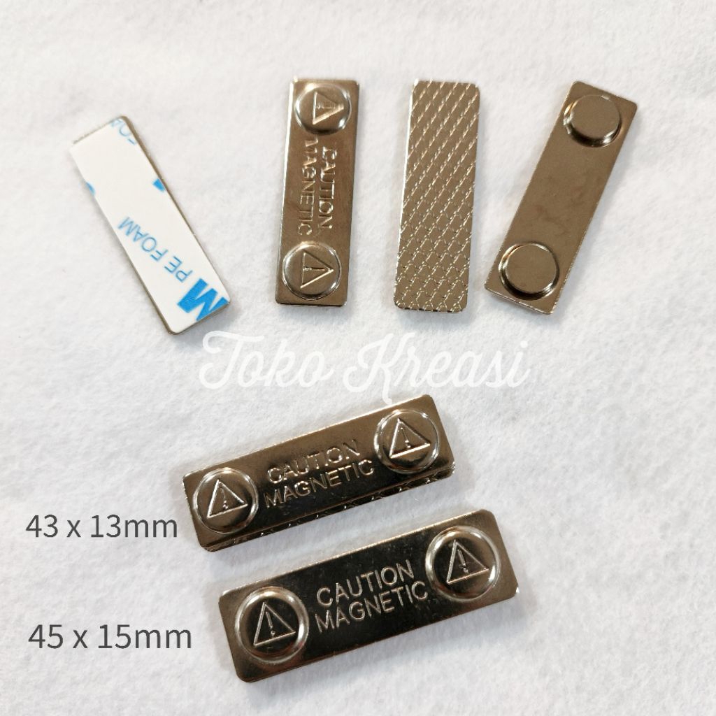 

(Per set) Magnet nama dada - name tag - magnet pin nama 43 x 13mm & 45 x 15mm
