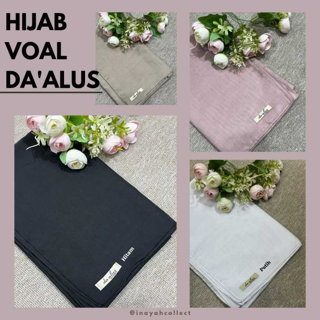 Hijab Segiempat Voal polos DA ALUS
