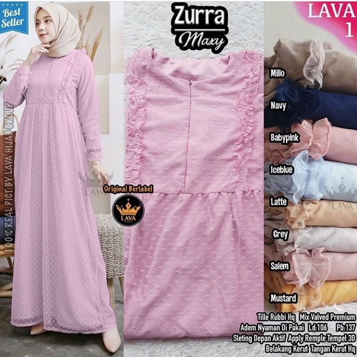 Dress Zurra Satin Brokat Gamis Remaja Kondangan Lamaran Tunangan Wisuda Tutu Tile Gamis Lebaran