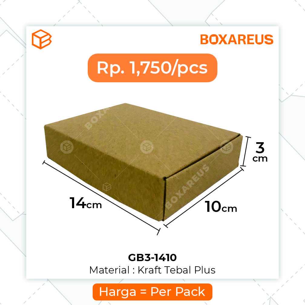 

Gift Box Kotak Packaging Souvenir Bahan Brown 14x10x3 cm | GB3