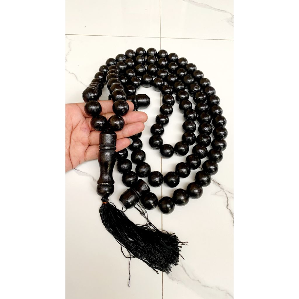 tasbih jumbo kayu walikukun 20 mm tasbih kayu jumbo tasbih hiasan dinding tasbih souvenir tasbih 99 