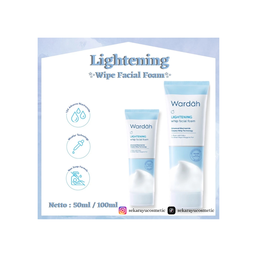 Wardah Lightening Whip Facial Foam - Facial Wash wardah Origina
