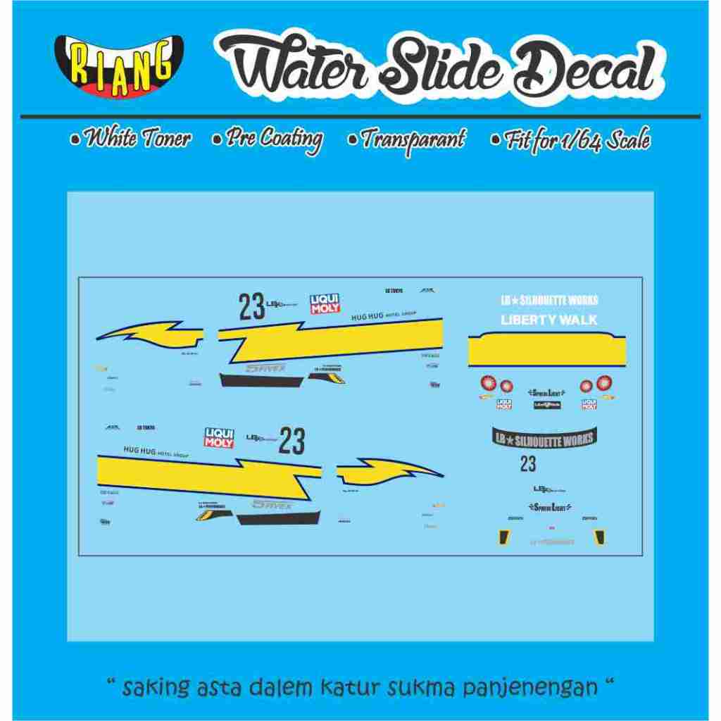 Decal Waterslide Hot Wheels R35 LBWK Silhouette Classic Livery