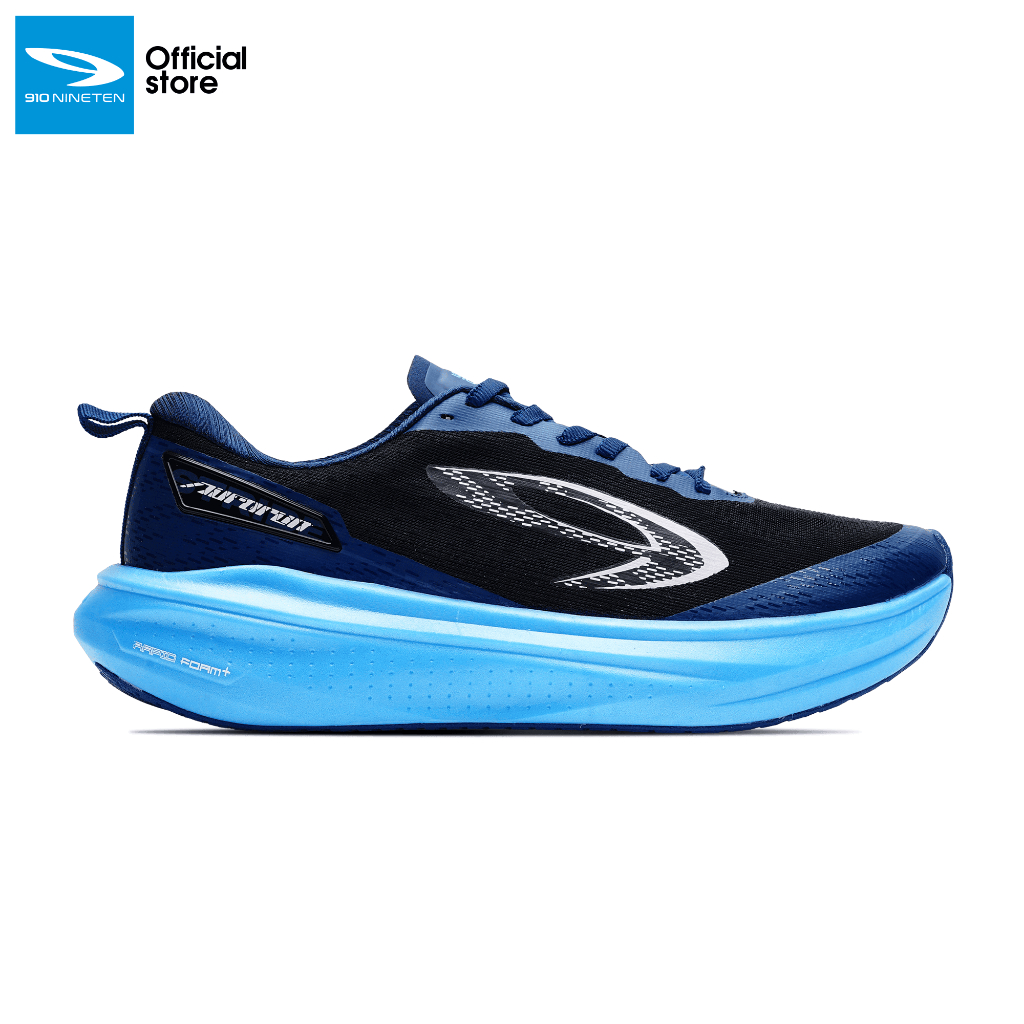 910 Nineten Aurorun Stride Sepatu Lari - Hitam/Biru/Navy