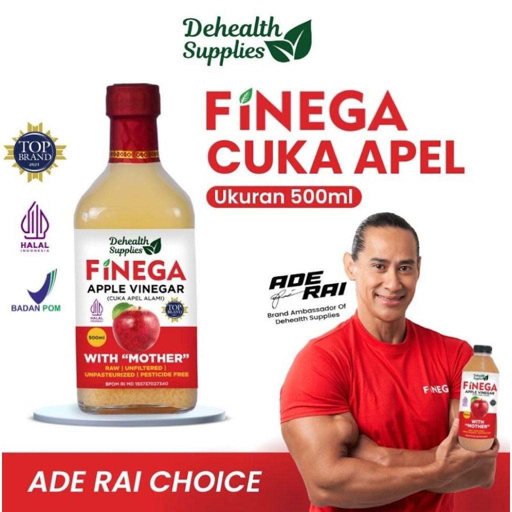 

Dehealth Supplies Finega Cuka Apel 500 ml Botol Kaca- Apple Cider Vinegar