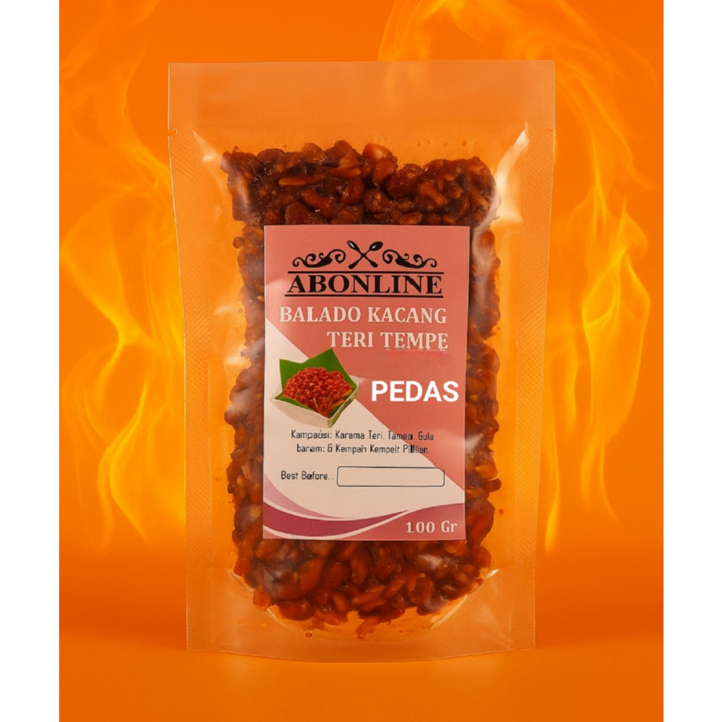 

ABONLINE Kacang Teri Tempe Balado Pedas 100 Gram