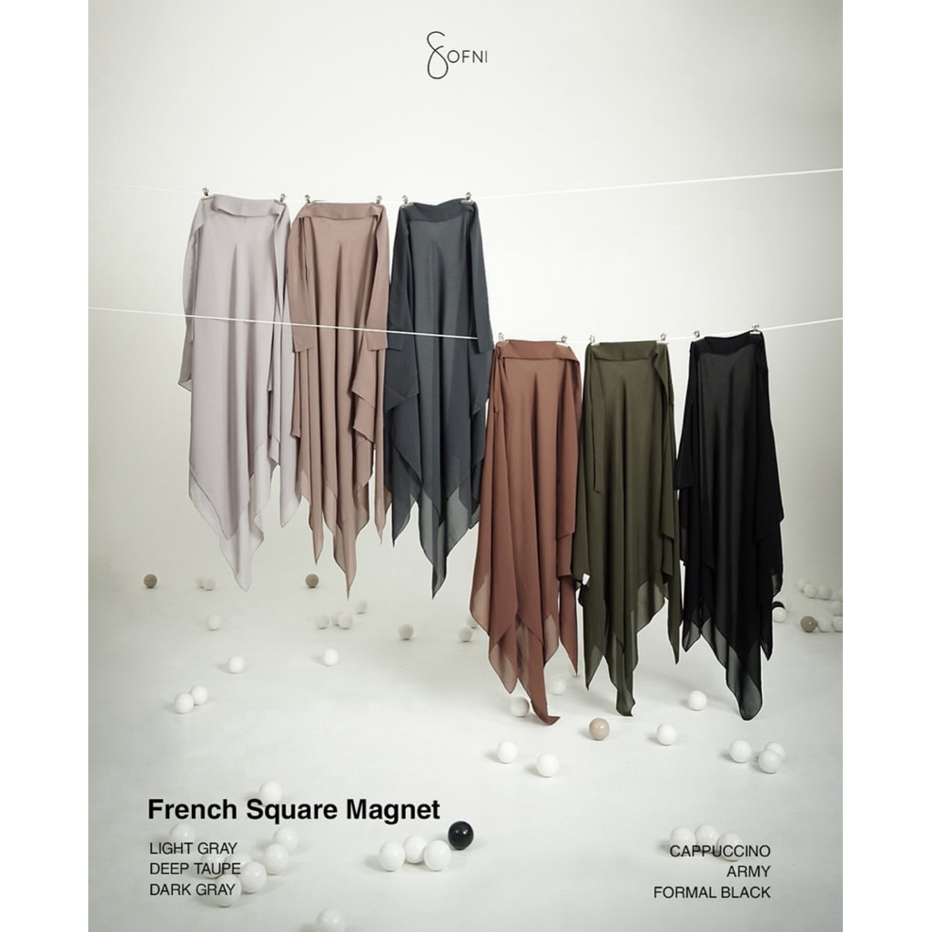 NWT bysofni - French Square Magnet Bandana Formal Black