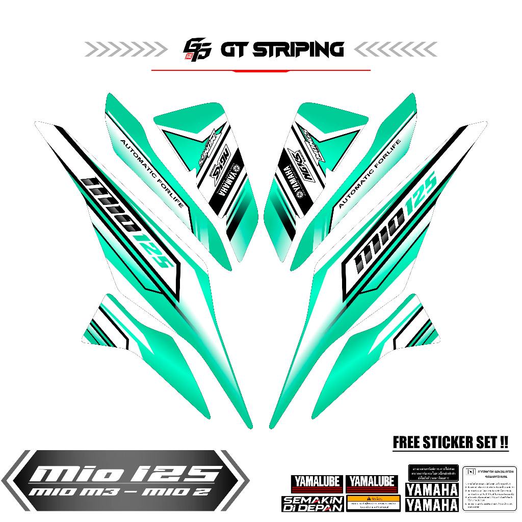 GTS 51 STRIPING MIO M3 HITAM STICKER LIS LIST DECAL YAMAHA MIO M3 HITAM LIST MERAH BIRU LIST LES POL