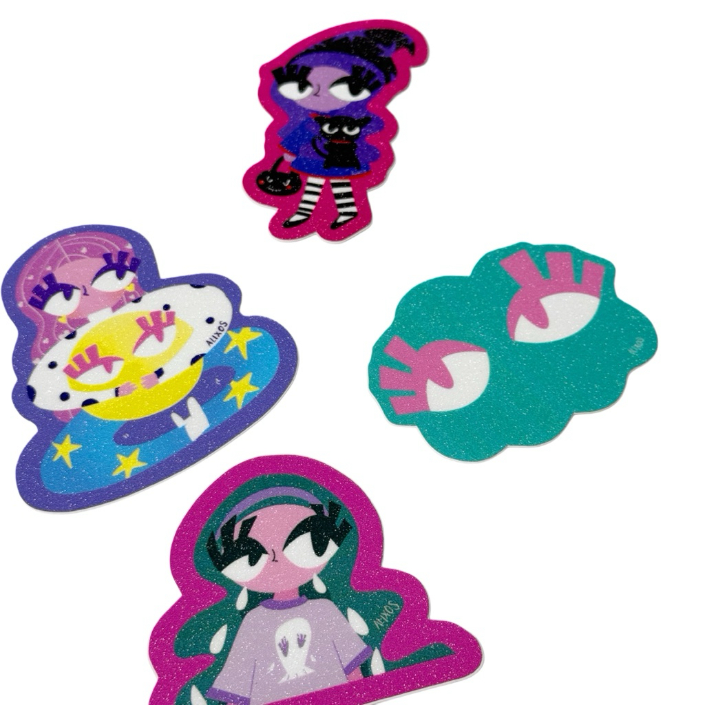

Glitter Stickers Witch Girl Moon Lady by Alixos