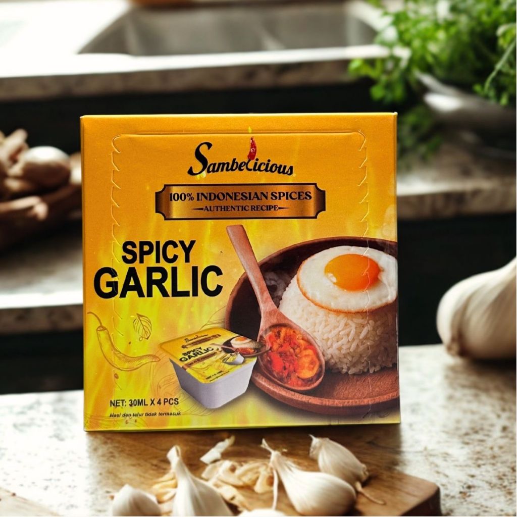 

Sambelicious Spicy Garlic - Travel Size (isi 4 cup) Oleh-oleh Indonesia