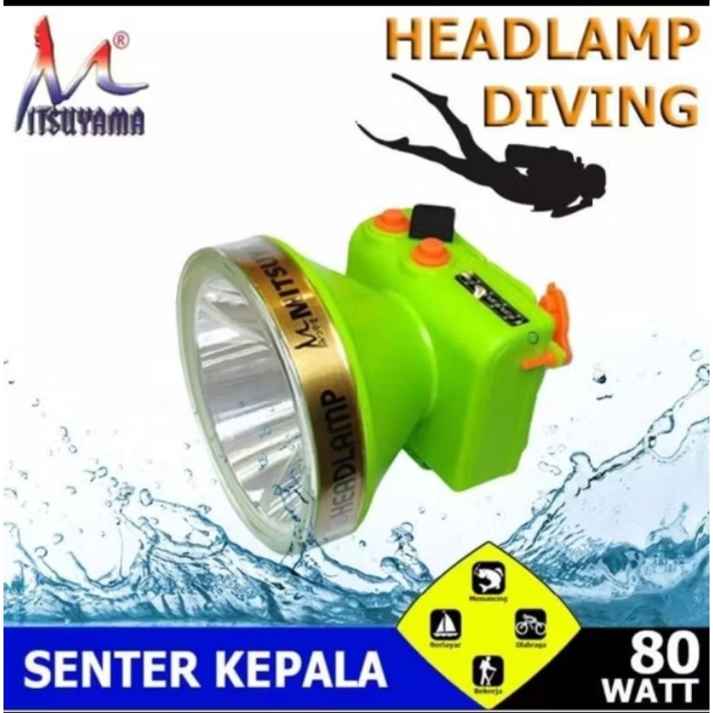 mitsuyama ms-216p Senter Kepala Selam / Senter Kepala Diving /Headlamp Selam MITSUYAMA MS-216p/ms-21