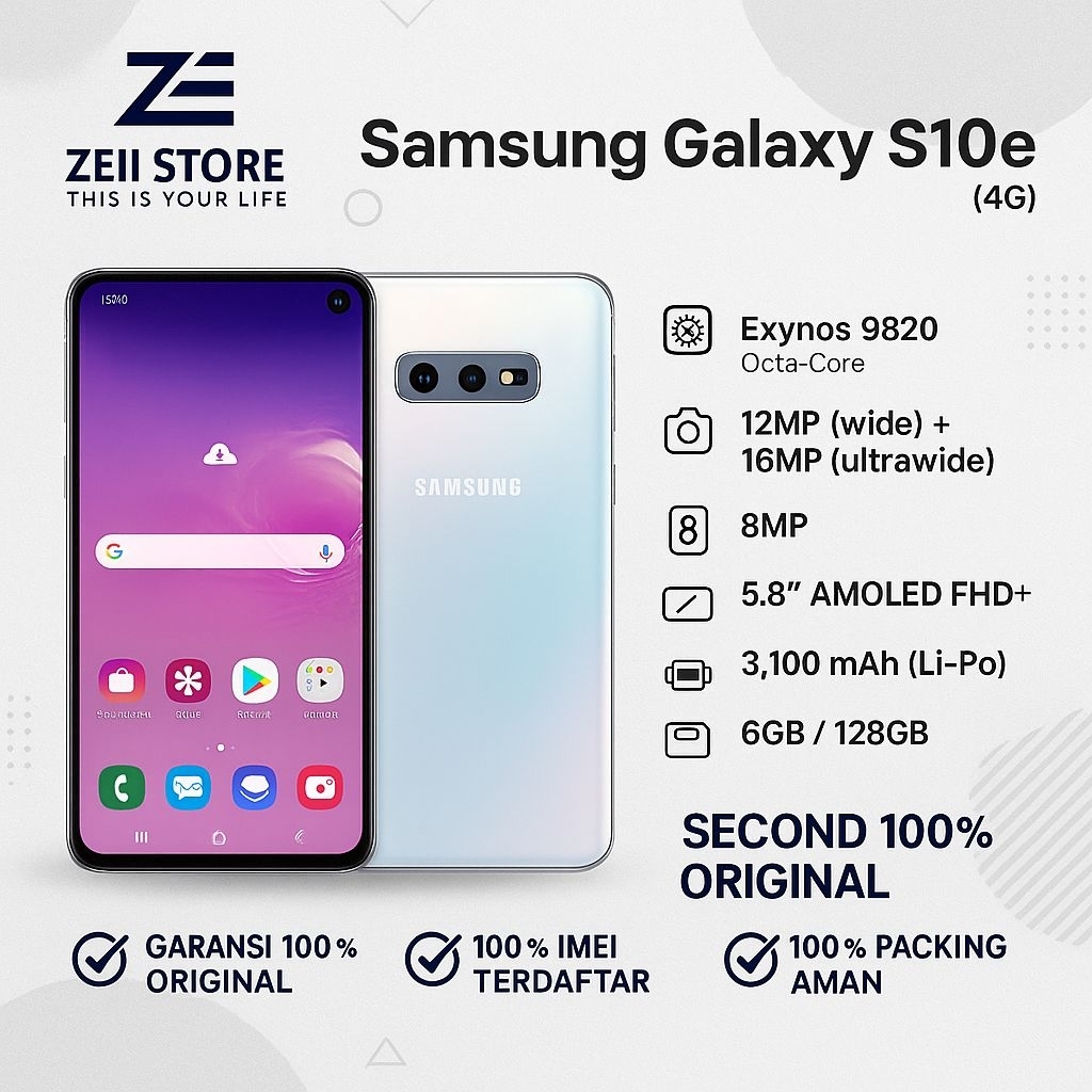 Samsung s10e ram 6/128 Second Sein Resmi Indonesia