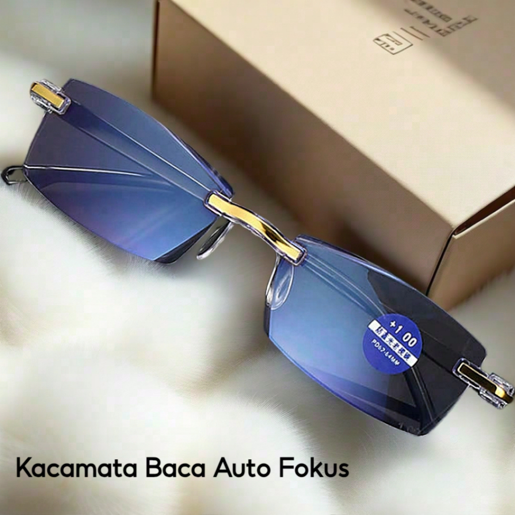 Kacamata Baca Plus Anti Radiasi Blueray Lensa Auto Fokus Kaca mata Wanita Pria Original