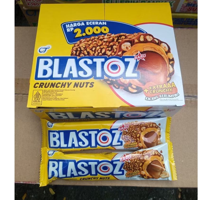 

[1 BOX] Blastoz Crunchy Nuts 24 gram | isi 12/box | Snack 2000an