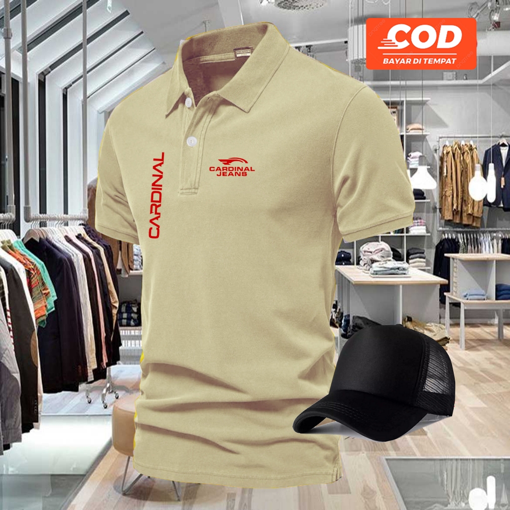 BONUS TOPI....Kaos Polo Pria&Wanita Cardinal MERAH KAOS KERAH KEREN KAOS LEMBUT DAN NYAMAN