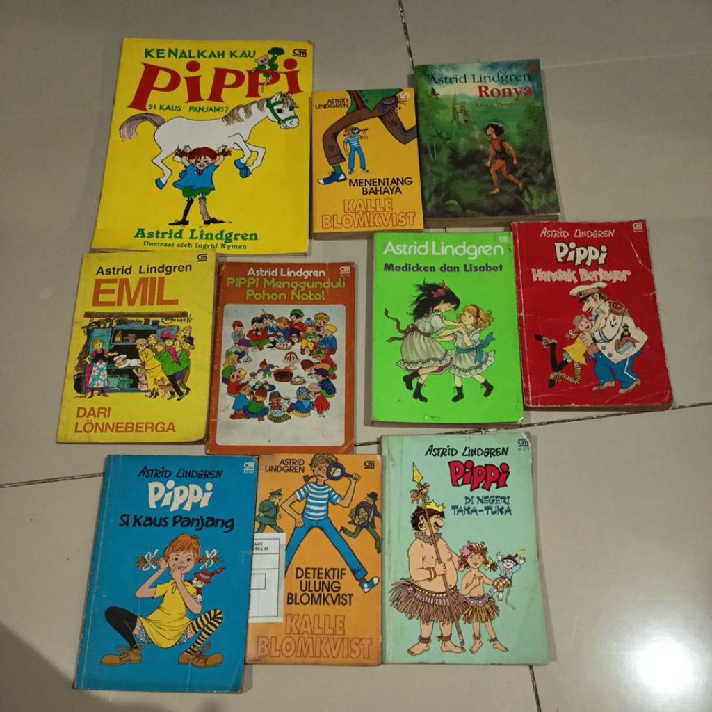 Astrid Lindgren Pippi Hendak berlayar, Madita, Lotta, Ronya buku Bekas original bahasa Indonesia