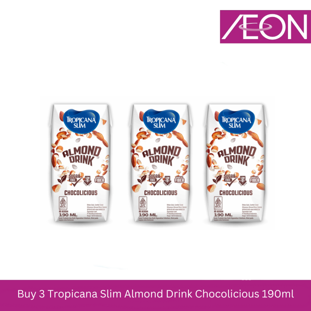 

Buy 3 Tropicana Slim Almond Drink Chocolicious 190ml (3 pcs) / Tropicana Slim Almond Drink