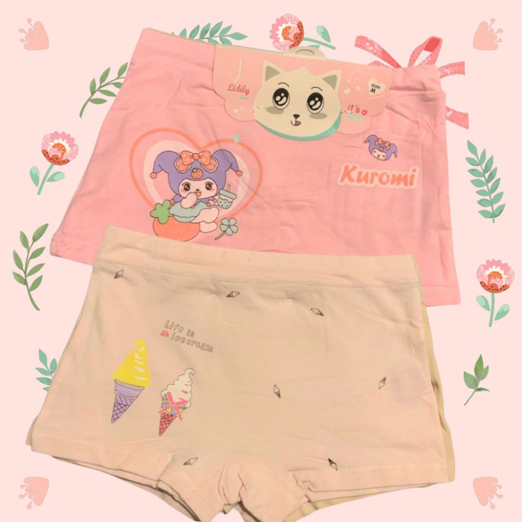 6pcs Celana dalem anak perempuan boxer / Celana dalem boxer anak perempuan / Celana dalem anak boxer